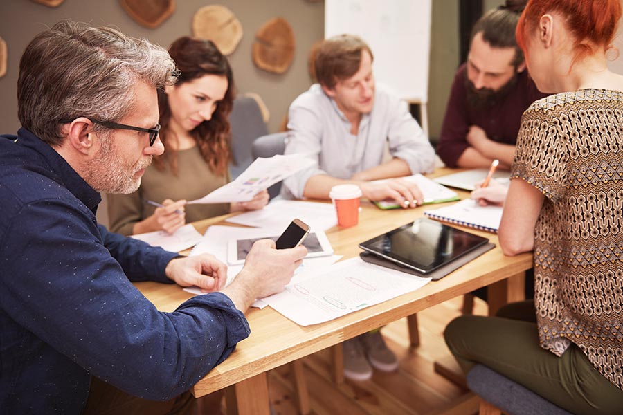 creative team working on a new project